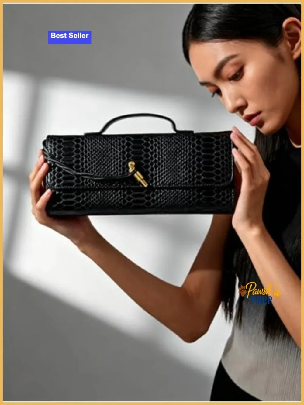 Formal Evening Clutch Crocodile Grain PU Leather Convertible Shoulder Bag
